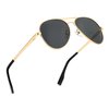 JOVAKIT Kids Small Polarized Aviator Sunglasses for Girls and Boys Age 4-16 (Gold/Grey)