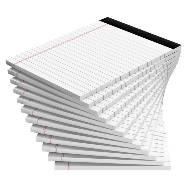 12 Pack Note Pads 4x6 Inch, White Mini Legal Pads, Small Writing Pads, Notepads of College Ruled Paper, Lined Paper Pads, Scratch Pads Mini Notepad for Grocery List, To-Do List, 30 Sheet/Notepad