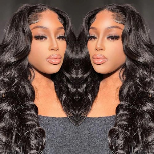 LARYNX 360 Body Wave Lace Front Wigs Human Hair 360 Full Lace Human Hair Wigs Pre Plucked With Baby Hair 180% Density HD Transparent Human Hair Wigs For Women Natural Color 24 Inch