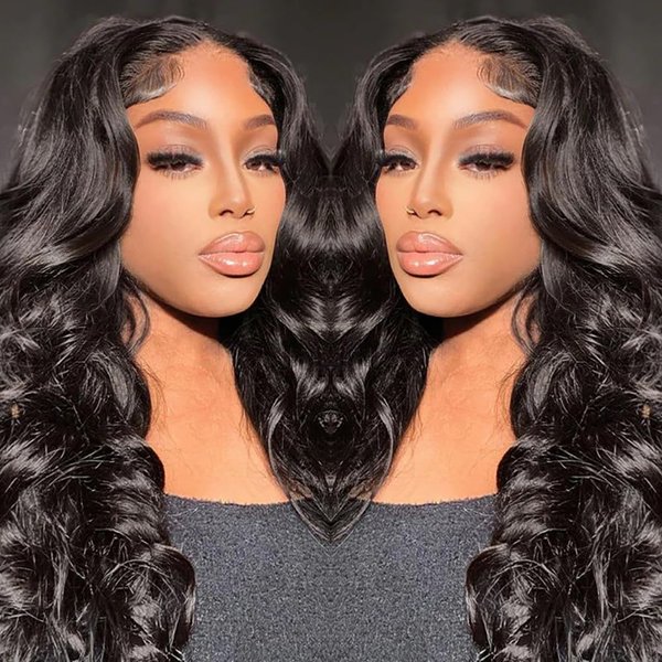 LARYNX 360 Body Wave Lace Front Wigs Human Hair 360 Full Lace Human Hair Wigs Pre Plucked With Baby Hair 180% Density HD Transparent Human Hair Wigs For Women Natural Color 24 Inch