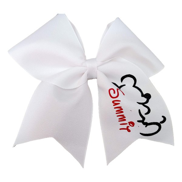 Cheer bows White Summit Mickey outline Hair Bow