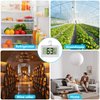 JUZITAO 4PCS Refrigerator Fridge Thermometer Digital Freezer Room Thermometer Waterproof Indoor Thermometer with Hook, Large LCD Display White