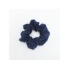 100% 22M Mulberry Silk Hair Scrunchie Hair Ties Skinny and Puffy Size (Puffy, Navy Blue)