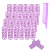 ZMD 24PCS Small Plastic Hair Curlers Rollers Set, 0.8in/2cm Snap on Hair Rollers Heatless Hair Rollers Self Grip Rollers with Mini Comb Hairdressing Curlers Tools for Medium Short Hair (Purple)