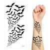 Bat Temporary Tattoos, Pack of 10 Halloween Bat Temporary Tattoos, Bat Face Tattoo Stickers Decals, 210x96mm Bat Stickers for Face, Halloween Face Tattoos for Costume Makeup and Parties