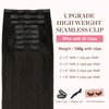 GOO GOO Clip in Hair Extensions Real Human Hair, 14inch 130g 9Pcs, 2 Dark Brown, Remy Human Hair Extensions Clip ins for Women, Natural Human Hair