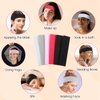 Mabor 6 Pcs Cloth Headbands for Women Pink Hair Bands for Women Non Slip Yoga Elastic Head Bands Sweat Hairbands Cute Hair Wrap Workout Hairbands Girls Accessories for Women