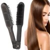 Garqitwan Hair Brush, Double Sided Straightening Detangler Comb, Boar Bristle Hair Brush for Smoothing and Straight Hair Styles, Black-brown