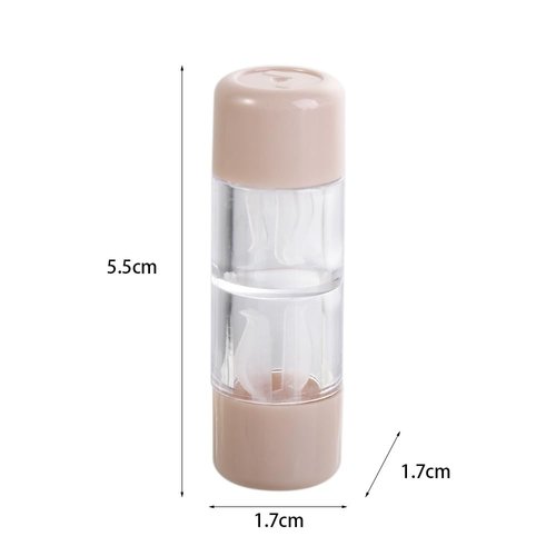 Vctitil 5pcs Contact Lens Case Clear Candy-Colored Capsule Shape Portable Outdoor Travel Sealed Contact Lens Container(Coffee/PurPle/Beige/Green/Blue)