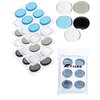 Fiada 30 Pieces Drum Dampeners Gels Silicone Gel Pads Soft Drum Dampeners for Drums Cymbals Tone Control (Transparent White, Black, Blue, Gray)