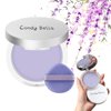 Lavender Matte Powder, Jelly Lavender Matte Powder Oil with Mini Powder Puff, Lavender Setting Powder for Silky Blurring Oil Control Long-Lasting Makeup, Creates Soft