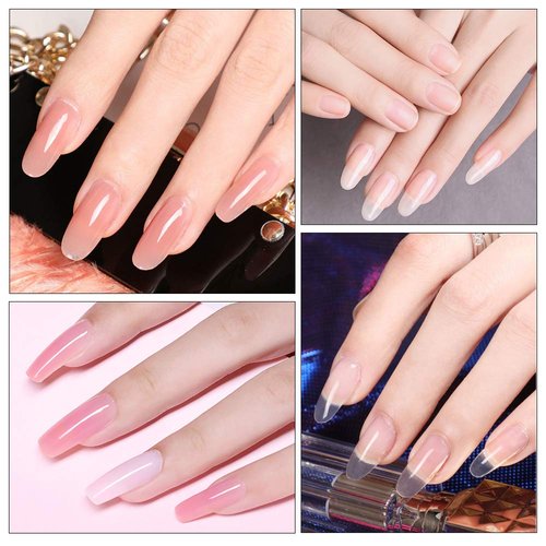 MODELONES Poly Extension Gel Dual Nail Form 120pcs Coffin Nails Clear Ballerina Nail Tips Full Cover