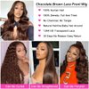 Brown Lace Front Wigs Human Hair Pre Plucked 4# Colored Chocolate Brown Body Wave Human Hair Lace Front Wigs for Black Women 180% Density Brown 13x4 HD Transparent Body Wave Lace Front Wigs (26 inch)