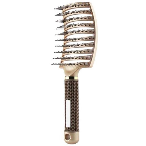 Vented Curved Detangling Brush Paddle Brush for Blow Drying, Anti-frizz Styling Hairbrush for Curly Fine Wavy Natural Tangled Hair, Wet or Dry Use