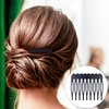 OIIKI Plastic Hair Side Comb Clips 30pcs, Mini 9 Teeth French Twist Hair Comb, Bridal Wedding Decorative Veil Hair Combs for Women Girls Hair Styling Accessories (Black & Clear)