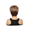 QUEENTAS Short Wigs for Women Short Hair Wigs for Women Brown Pixie Cut Wig for Women Synthetic Hair Wigs with Bangs Daily or Cosplay (Toffee Brown Mixed Golden Blonde)