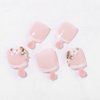 24Pcs White French Press on Toenails Short Square Fake Toe Nails Pink Toe Nail Press Ons with Flower Rhinestone Design Acrylic Full Cover Toe Nail Tips Press on Toenails for Women Manicure
