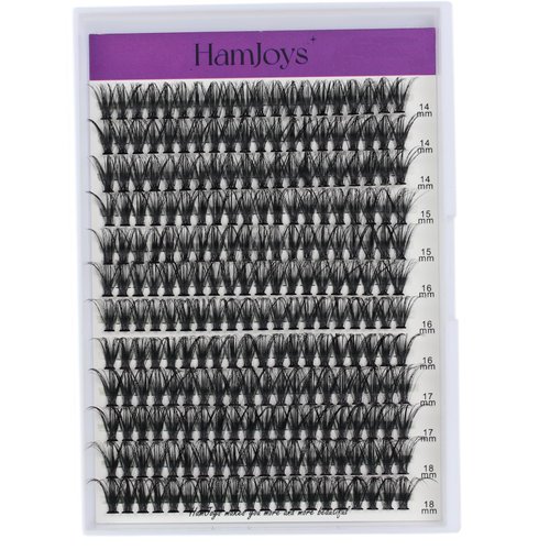 HAMJOYS Lashes Clusters 40D 0.07 D Curl Cluster Lashes Extension Individual Lashes 14-18mm Tray Faux Mink Lash Clusters Extensions Individual Lashes lashes wispy DIY Eyelash (40D-0.07D-14-18mm)