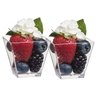 Zappy 100 Ct Elegant Square Mini Cube 2oz Clear Tasting Sample Shot Glasses 100 Ct Dessert Cups Disposable Plastic