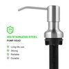 Soap Dispenser for Kitchen Sink, Sink Soap Dispenser with Longer Threaded Shaft Shank, 47" Extension Tube Connects Directly to Dish Soap Container, Wider Pump Head Base （Brushed Nickel）