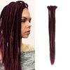 Dsoar Dreadlock Extensions Synthetic Dreads Handmade 12pcs locs Hair Extensions(20 Inch, Burgundy)
