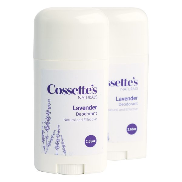 Cossette's Naturals - Natural Effective Deodorant for Men and Women, Aluminum Free, Parabens Free, Made with Premium Essential Oils (Lavender, 2.65 oz (2 Pack))