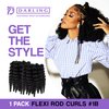 Darling Flexi Rod Curls 6X Crochet Hair Extensions, (3 packs of 2x per pack), Natural & Soft Texture, Fluffy Wand Curl, 14 Inch, 1B