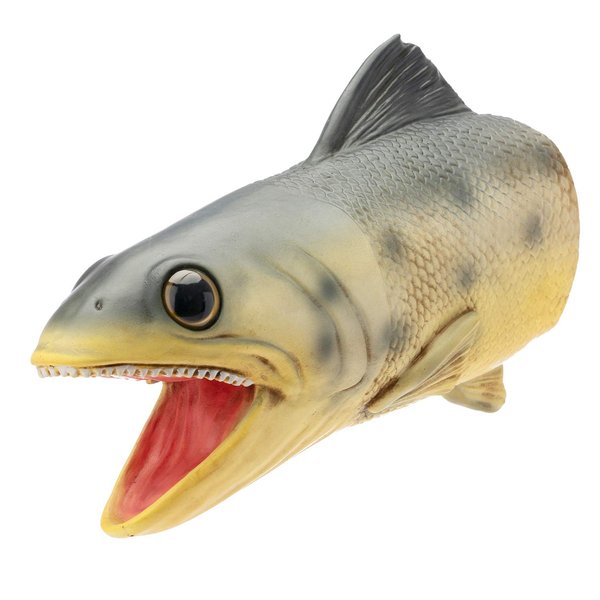 Yolococa Fish Hand Puppet Realistic Latex Soft Animal Toy Storytelling Role Play Party Supplies for Kids