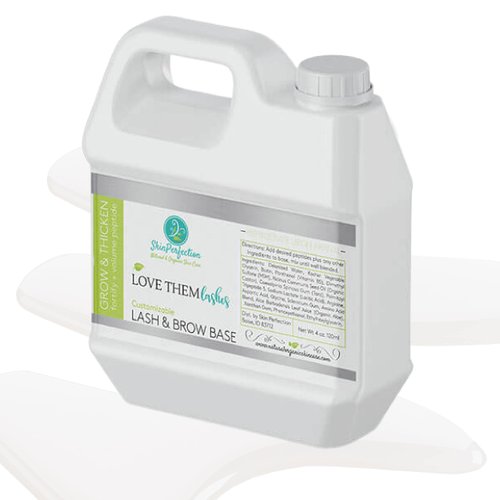 Love Them Lashes Eyebrow Eyelash DIY Bulk Base Thicker Fuller Denser Hair and Brows Tripeptide-5 Biotin Vitamin B5 Amino Acids Volume Extension Skin Perfection 4 oz.