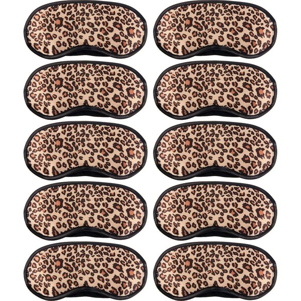 10 Pack Sleep Mask, Leopard Eye Masks Shade Cover for Sleeping, Shift Work, Naps, Travel Pouch Night Blindfold Airplane Relaxing Eyeshade Cover with Nose Pad for Men Women