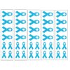 40 Light Blue Ribbon Temporary Tattoos: Prostate Cancer, Stroke, Heart Disease Awareness Tattoo