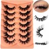 Yasnai Cat Eye Lashes False Eyelashes Volume Lashes Wispy Fake Lashes Natural Eyelashes 7 Pairs Pack 9D