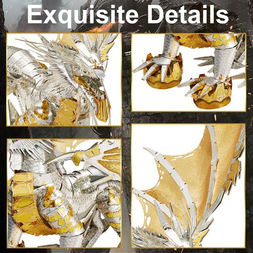 Piececool 3D Metal Puzzles for Adults, Glorystrom Dragon 3D Metal Model Kits, Brain Teaser Puzzles DIY Assembling Crafts for Stress Relief, Great Birthday Gift