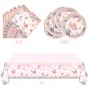 OULUN Butterfly Party Tableware,Butterfly Birthday Party Supplies Including 20 Plates 20 Napkins and Tablecloths,Butterfly Baby Birthday Party Decorations
