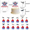 Fighter Jet Party Supplies, Top Air Force Gun Birthday Decorations, Aircraft Party Decorations Include Military Jet theme Banner Hanging Swirl Balloons Cake & Cupcake Toppers