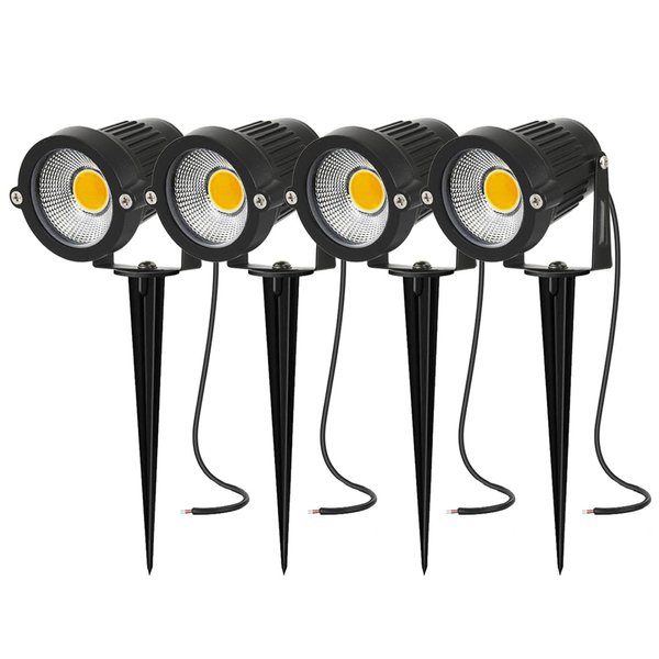 AHSELLUS Low Voltage Landscape Lighting Spotlights Outdoor Landscape Lights LED Garden Spot Lights 5W 500LM 12V 24V IP66 Waterproof Landscaping Lights for Pathway Yard Walls Trees Flags(4 Pack)