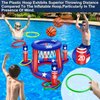 American Flag Pool Toys Games for Kids Adult 2-in-1 Floating Basketball Hoop Inflatable Cross Ring Toss Games Set Summer Swimming Pool Water Games Toys