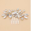 CASOLVX Handmade Crystal Comb Silver Bridal Hair Comb Wedding Hair Accessories Rhineau Hairpins Bridal Hair Clips Bridesmaid Gifts for Bridel,Women and Bridesmaid. (Silver)