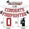Red Glitter Congrats Firefighter Banner, First in Last Out/Class of 2024/So Proud of You, 2024 Graduation Party Decorations Supplies