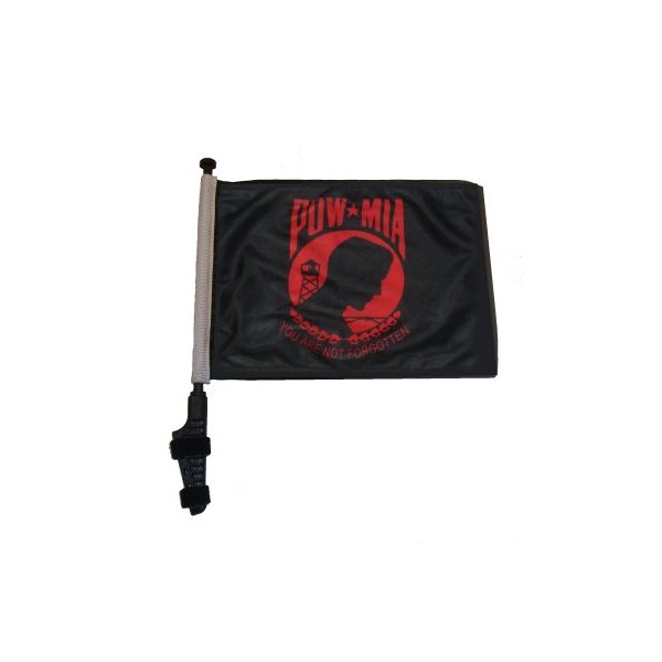 RED POW MIA Golf Cart Flag with SSP Flags EZ On & Off Bracket