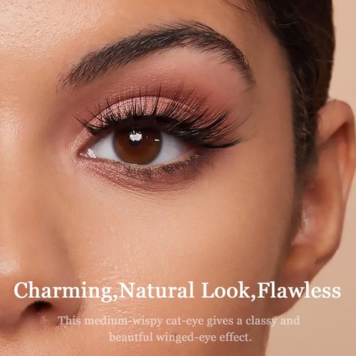 7C SEVENCROWN Magnetic Eyelashes Magnetic Lashes Natural Looking with Eyeliner,10 Pairs Medium Wispy Cat Eye Magnetic False Eyelashes,Pestañas Magneticas, Upgraded Long Lasting,Reusable,Lightweight,Cruelty-Free,Easy(4 Tubes)