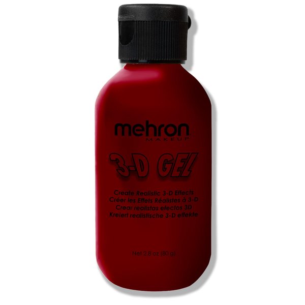 Mehron Makeup 3-D Gel | Gelatin Special Effects Makeup | Halloween FX Makeup & Scarring Gel | Fake Skin for Stage, Screen, Theater, Cosplay, and Halloween (2 oz) (Blood Red)