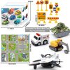 Mostop 18 PCS Die Cast Metal Pull Back Cars Kids Toys, Mini Vehicle Model Set for Kids Boys Girls, Pull Back Airplane Toy, Army Tank Toys, Construction Vehicles Toys Kids Party Favors, Cake Toppers