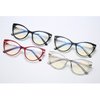 LJCZKA Blue Light Blocking Glasses Women Anti Eye satrain Computer Cat eye Eyeglasses Cateye Clear Frame (Black+Red)