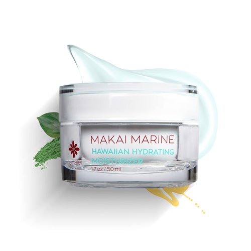Hanalei Makai Marine Face Moisturizer, Non-Greasy Lightweight Gel Cream Lotion for Dry Skin - Hydrating & Rejuvenating Formula - Vegan, Cruelty-Free - Made in USA - 1.7 fl oz