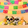 4 Packs Mexican Party Banner 60 Feet Fiesta Banner Plastic Papel Picado Banner Cinco de Mayo Dia De Los Muertos Decor Day of the Dead Decorations Mexican Fiesta Themed Party Decorations Supplies
