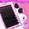 Yawamica Fluffy Lash Clusters Thick 200D Volume Eyelash Clusters 14-20mm Wispy Individual Lashes D Curl Cluster Eyelash Extensions 240pcs DIY Lash Extension for Beginners