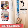 Door Buddy Child Proof Door Lock & Cat Door Stopper. Adjustable Door Strap Latch to Baby Proof Door & Keep Toddler out of Cat Food & Litter Box. Easy Pet & Baby Gate with Cat Door Interior Alternative
