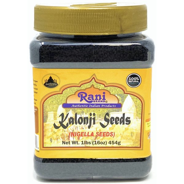 Rani Kalonji (Black Seed, Nigella Sativa, Black Cumin) Seeds 16oz (1lb) 454g PET Jar ~ All Natural | Gluten Friendly | NON-GMO | Vegan | Indian Origin
