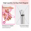 MelodySusie 5 in 1 Nail Magnet, Multifunctional Cat Eye Gel Nail Polish Magnet for Nail Art, Strong Magnetic Nail Polish Magnets Nail Design Tools (Pink)